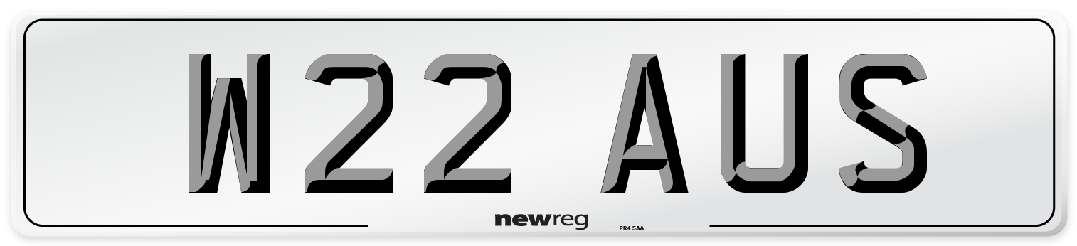 W22 AUS Number Plate from New Reg